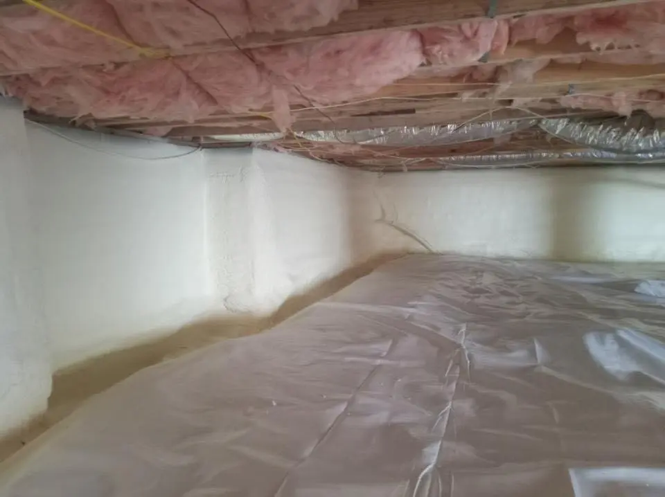 Crawl space encapsulation with closed-cell spray foam for Spray Foam Roofing Repair in Staunton
